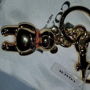 Authentic coach gold bear key fob trade value   10